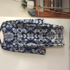 Navy and white 3/4 sleeve dress - size 6
